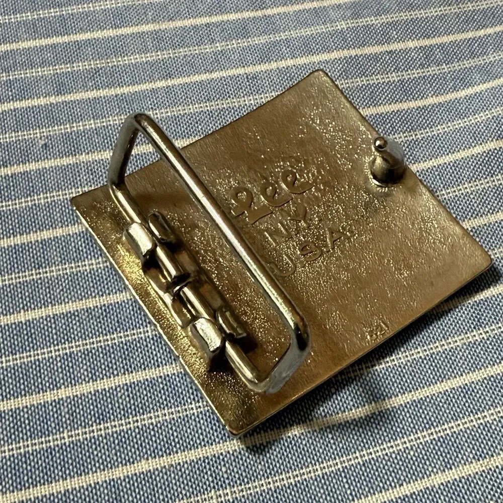 Vintage‎ Lee NY Tennis Racket Belt Buckle Silver Tone USA